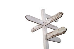 Опорожните деревянный указатель с стрелками - с путем клиппирования стоковая фотография Опорожните деревянный указатель с стрелками - с путем клиппирования стоковая фотография