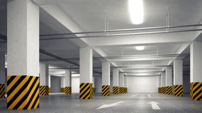 Опорожните подземную перспективу интерьера конспекта автостоянки иллюстрация вектора Опорожните подземную перспективу интерьера конспекта автостоянки иллюстрация вектора