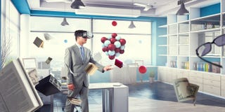Опыт виртуальной реальности r r стоковая фотография Опыт виртуальной реальности r r стоковая фотография
