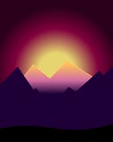 Sunset in mountains vector illustration Sunset in mountains vector illustration