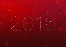 2016 от красивых ярких звезд над красным светом нерезкости с сияющим иллюстрация штока 2016 от красивых ярких звезд над красным светом нерезкости с сияющим иллюстрация штока