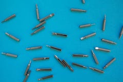 Отвертка установила на голубую предпосылку стоковое изображение rf Отвертка установила на голубую предпосылку стоковое изображение rf
