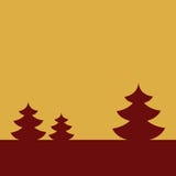 Открытка на счастливый Новый Год зима вала ландшафта ели Темный - красная ель на предпосылке золота также вектор иллюстрации прит Стоковое Изображение RF Открытка на счастливый Новый Год зима вала ландшафта ели Темный - красная ель на предпосылке золота также вектор иллюстрации прит Стоковое Изображение RF
