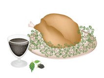 Очень вкусное жаркое Турция и травы с ежевикой f бесплатная иллюстрация Очень вкусное жаркое Турция и травы с ежевикой f бесплатная иллюстрация