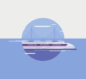 Плоская иллюстрация современного быстроходного поезда бесплатная иллюстрация Плоская иллюстрация современного быстроходного поезда бесплатная иллюстрация