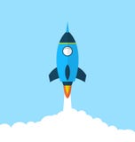 Плоский значок ракеты с длинным стилем тени, startup концепцией бесплатная иллюстрация Плоский значок ракеты с длинным стилем тени, startup концепцией бесплатная иллюстрация