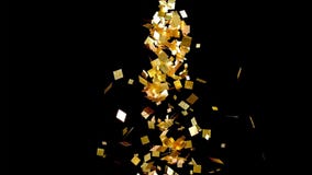 Падая confetti фольги яркого блеска золота, на черной предпосылке иллюстрация штока Падая confetti фольги яркого блеска золота, на черной предпосылке иллюстрация штока
