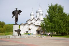 Памятник к Александру Nevsky на церков Borisoglebskaya novgorod церков аукциона предположения veliky стоковое фото Памятник к Александру Nevsky на церков Borisoglebskaya novgorod церков аукциона предположения veliky стоковое фото