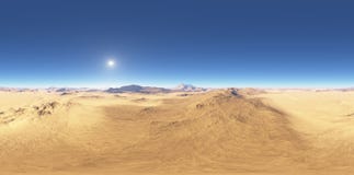 Панорама захода солнца ландшафта пустыни, карты окружающей среды HDRI Проекция Equirectangular, сферически панорама иллюстрация штока Панорама захода солнца ландшафта пустыни, карты окружающей среды HDRI Проекция Equirectangular, сферически панорама иллюстрация штока