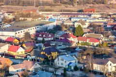 Панорамный вид на квартале городского развития зоны здания деревни жи стоковое изображение rf Панорамный вид на квартале городского развития зоны здания деревни жи стоковое изображение rf