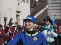 Парад twirler жезла весной стоковое фото rf Парад twirler жезла весной стоковое фото rf