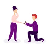 Парень делая предложение руки и сердца к девушке бесплатная иллюстрация Парень делая предложение руки и сердца к девушке бесплатная иллюстрация