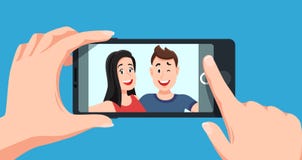Пары Selfie Романтичный автопортрет, молодые друзья принимая иллюстрацию вектора мультфильма фото selfie бесплатная иллюстрация Пары Selfie Романтичный автопортрет, молодые друзья принимая иллюстрацию вектора мультфильма фото selfie бесплатная иллюстрация