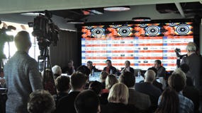 Первая официальная пресс-конференция 41st международного кинофестиваля Москвы стоковое изображение Первая официальная пресс-конференция 41st международного кинофестиваля Москвы стоковое изображение