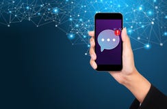 Передвижная концепция посыльного, передвижной посыльный app для отправляя СМС messa стоковые изображения Передвижная концепция посыльного, передвижной посыльный app для отправляя СМС messa стоковые изображения