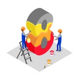 Colorful multilayer number eight in isometry stock illustration Colorful multilayer number eight in isometry stock illustration