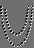 A sample of beads from black with a pearl overflow on a gray background. vector illustration A sample of beads from black with a pearl overflow on a gray background. vector illustration
