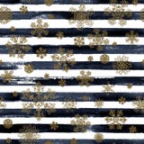 Печать картины акварели зимы нарисованная рукой striped безшовная с снежинками стоковые изображения Печать картины акварели зимы нарисованная рукой striped безшовная с снежинками стоковые изображения