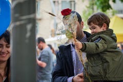 Пиршество Святого jordi, покровителя Каталонии стоковое фото rf Пиршество Святого jordi, покровителя Каталонии стоковое фото rf