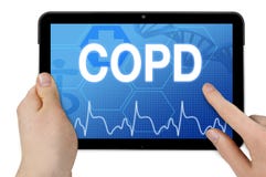 Планшет с диагнозами COPD стоковая фотография Планшет с диагнозами COPD стоковая фотография