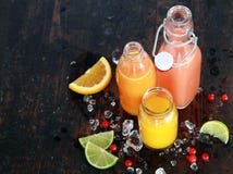 Подготавливать вкусные здоровые фруктовые соки лета стоковое фото rf Подготавливать вкусные здоровые фруктовые соки лета стоковое фото rf