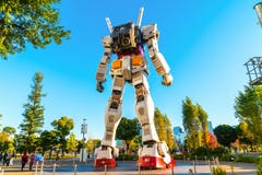 Полноразмерные представления вне площади токио DiverCity, Oda Gundam Стоковые Изображения Полноразмерные представления вне площади токио DiverCity, Oda Gundam Стоковые Изображения