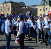 Победа вызывается добровольцем во время ` полка ` действия бессмертного на красной площади Москвы Стоковое фото RF Победа вызывается добровольцем во время ` полка ` действия бессмертного на красной площади Москвы Стоковое фото RF