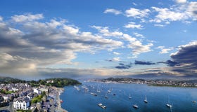 Побережье Уэльса с заливом Conwy в Великобритании стоковые изображения Побережье Уэльса с заливом Conwy в Великобритании стоковые изображения