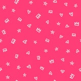 Повторенные сердца, звезды и кроны нарисованные вручную Милая girly безшовная картина бесплатная иллюстрация Повторенные сердца, звезды и кроны нарисованные вручную Милая girly безшовная картина бесплатная иллюстрация