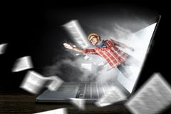 Поглощенный работой или технологиями Мультимедиа Стоковое Изображение RF Поглощенный работой или технологиями Мультимедиа Стоковое Изображение RF