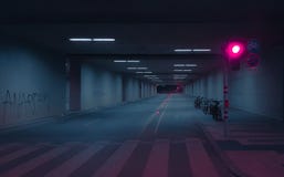 Подземный тоннель, цвета бегуна лезвия, стоковые фотографии rf Подземный тоннель, цвета бегуна лезвия, стоковые фотографии rf