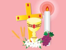 Поздравительная открытка с первой общностью иллюстрация вектора Поздравительная открытка с первой общностью иллюстрация вектора