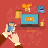 Покупки онлайн продажи талонов концепции электронной коммерции покупок передвижные иллюстрация штока Покупки онлайн продажи талонов концепции электронной коммерции покупок передвижные иллюстрация штока