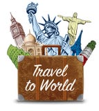 Положите в мешки с местами NYC перемещения назначени-известными, Лондоном большим Бен, Римом, башней Париж-Eiffel, Рио de Janeiro бесплатная иллюстрация Положите в мешки с местами NYC перемещения назначени-известными, Лондоном большим Бен, Римом, башней Париж-Eiffel, Рио de Janeiro бесплатная иллюстрация