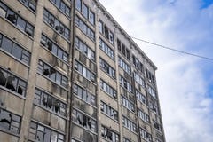 Получившееся отказ кирпичное здание в исторических старых западных дн distric в Kansas City Миссури стоковое изображение rf Получившееся отказ кирпичное здание в исторических старых западных дн distric в Kansas City Миссури стоковое изображение rf