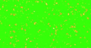 Понижаясь яркий блеск золота foil confetti, движение анимации 3d на ключе chroma, зеленой предпосылке экрана Понижаясь яркий блеск золота foil confetti, движение анимации 3d на ключе chroma, зеленой предпосылке экрана