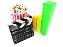Попкорн и clapboard с диаграммой бесплатная иллюстрация Попкорн и clapboard с диаграммой бесплатная иллюстрация