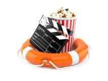 Попкорн и clapboard с томбуем жизни иллюстрация штока Попкорн и clapboard с томбуем жизни иллюстрация штока