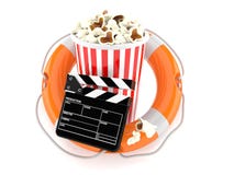 Попкорн и clapboard с томбуем жизни иллюстрация вектора Попкорн и clapboard с томбуем жизни иллюстрация вектора
