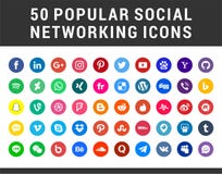 50 популярных социальных значков средств массовой информации иллюстрация вектора 50 популярных социальных значков средств массовой информации иллюстрация вектора