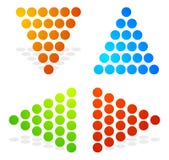 Поставленные точки наконечникы, стрелки указывая вверх, вниз, левое, правые Colorf иллюстрация штока Поставленные точки наконечникы, стрелки указывая вверх, вниз, левое, правые Colorf иллюстрация штока
