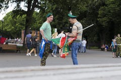 Праздник людей армии VDV в форме стоковые изображения rf Праздник людей армии VDV в форме стоковые изображения rf
