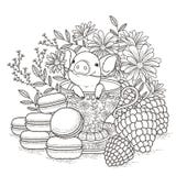 Прелестная piggy страница расцветки иллюстрация вектора Прелестная piggy страница расцветки иллюстрация вектора