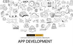 Предпосылка концепции развития App с стилем дизайна Doodle Стоковая Фотография RF Предпосылка концепции развития App с стилем дизайна Doodle Стоковая Фотография RF