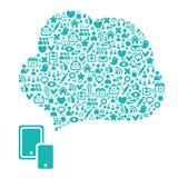 Предпосылка сети и социальных значков средств массовой информации абстрактная иллюстрация вектора Предпосылка сети и социальных значков средств массовой информации абстрактная иллюстрация вектора