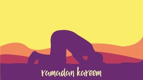 Предпосылка Рамазан Kareem с молить человека иллюстрация штока Предпосылка Рамазан Kareem с молить человека иллюстрация штока