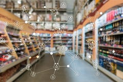 Предпосылка супермаркета маркетинга розницы структуры корзины запачканная электронной коммерцией иллюстрация штока Предпосылка супермаркета маркетинга розницы структуры корзины запачканная электронной коммерцией иллюстрация штока