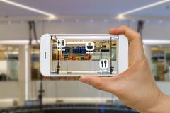 Применение увеличенной реальности или AR для концепции навигации внутри Применение увеличенной реальности или AR для концепции навигации внутри