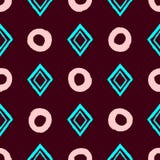 Простая геометрическая безшовная картина с повторять круги и косоугольники нарисованные вручную с грубой щеткой бесплатная иллюстрация Простая геометрическая безшовная картина с повторять круги и косоугольники нарисованные вручную с грубой щеткой бесплатная иллюстрация