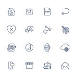 Простые значки для приложения, места UI, программы Различные значки UI Простые пиктограммы на белой предпосылке иллюстрация штока Простые значки для приложения, места UI, программы Различные значки UI Простые пиктограммы на белой предпосылке иллюстрация штока